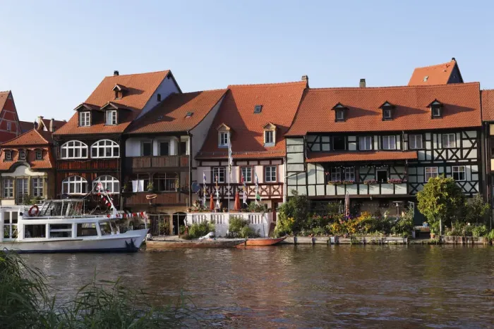 Framed Print : Little Venice, Regnitz, Bamberg, Upper Franconia, Franconia, Bavaria, Germany, Europe, PublicGround