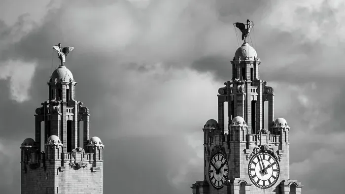 Framed Print : Liver Birds above Liverpool Framed Print : Liver Birds above Liverpool