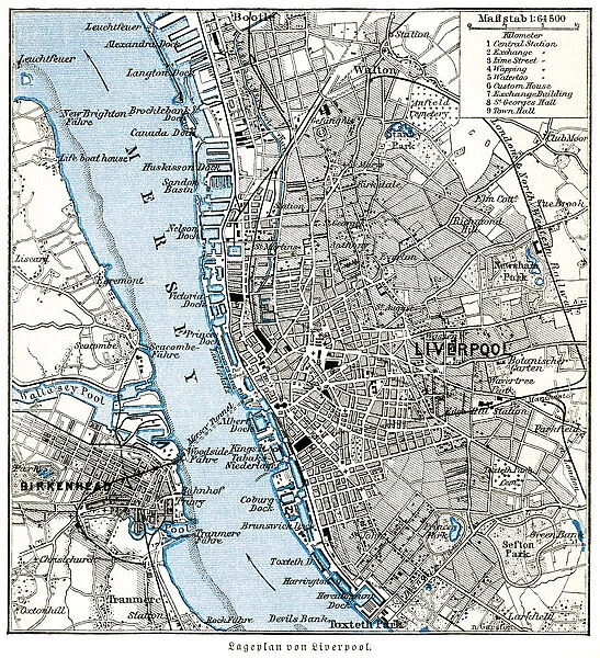 Liverpool city map 1895