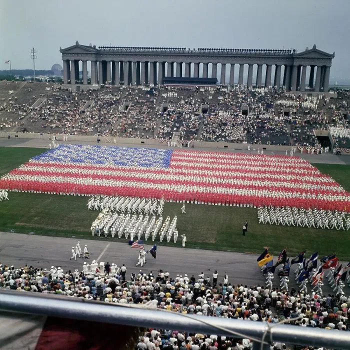 Framed Print : Living Flag At Soldier Field Framed Print : Living Flag At Soldier Field