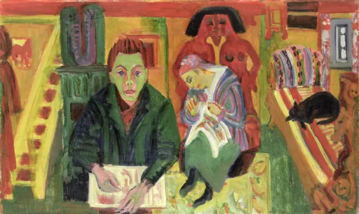 Framed Print : The Living Room, 1920 (oil on canvas)
