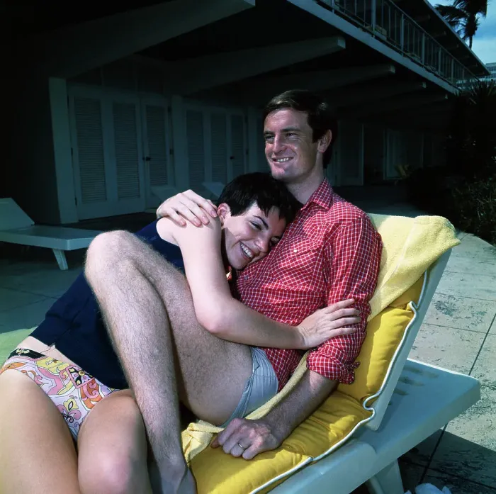 Framed Print : Liza Minnelli and Peter Allen Relaxing on Lounging Chair Framed Print : Liza Minnelli and Peter Allen Relaxing on Lounging Chair