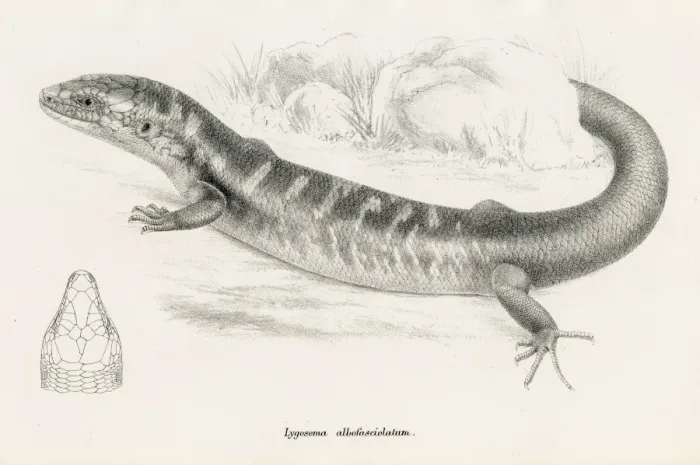 Framed Print : Lizards engraving 1887 Framed Print : Lizards engraving 1887