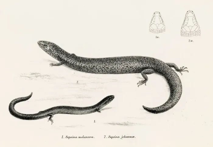 Framed Print : Lizards engraving 1887 Framed Print : Lizards engraving 1887