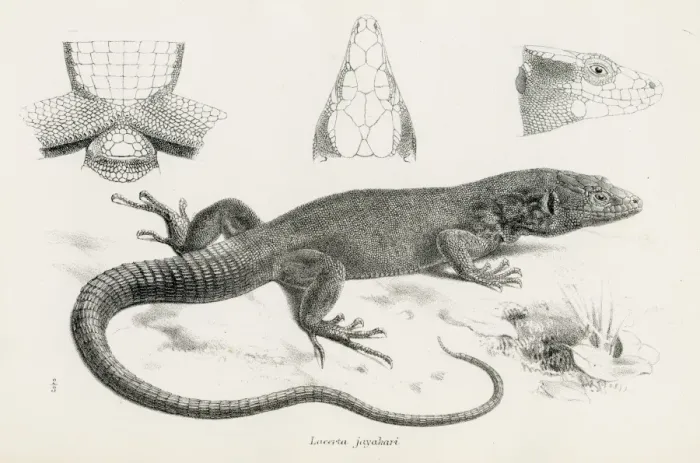 Framed Print : Lizards engraving 1887 Framed Print : Lizards engraving 1887