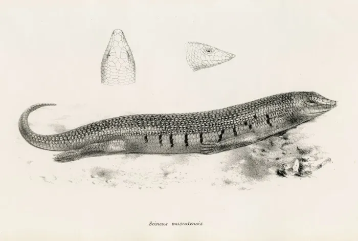 Framed Print : Lizards engraving 1887 Framed Print : Lizards engraving 1887