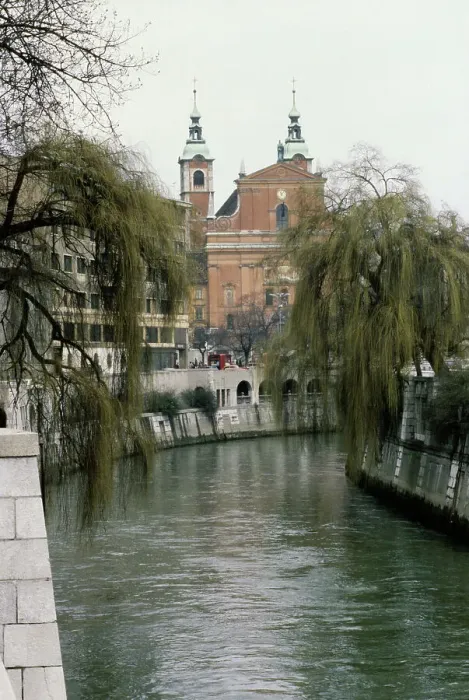 Framed Print : Ljubljanica River And Church Framed Print : Ljubljanica River And Church
