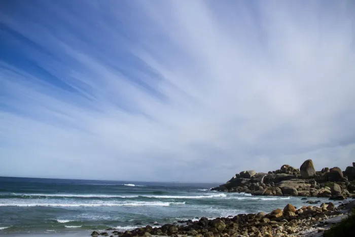 Framed Print : Llandudno, bay, outcrop, Cape Town, rocky, blue skies, streaky clouds, Horizontal Framed Print : Llandudno, bay, outcrop, Cape Town, rocky, blue skies, streaky clouds, Horizontal