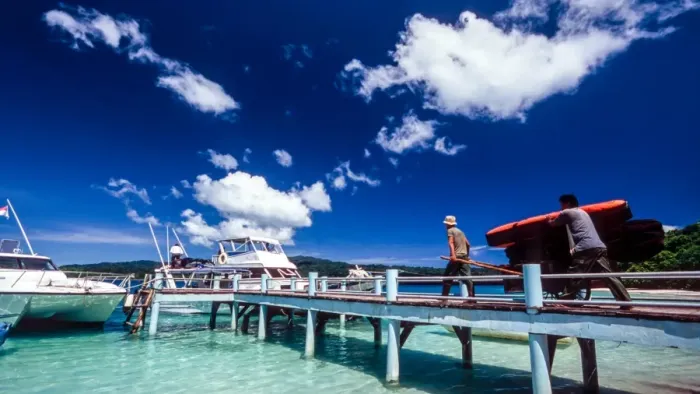 Framed Print : Loading dock, Pulau Peucang Framed Print : Loading dock, Pulau Peucang