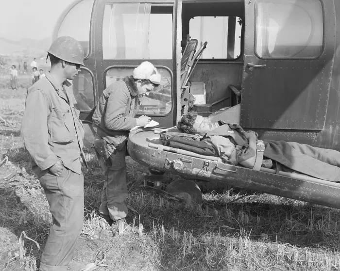 Framed Print : Loading Wounded Soldier Into Helicopter Framed Print : Loading Wounded Soldier Into Helicopter