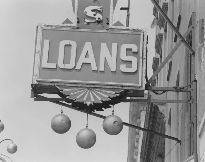 Framed Print : Loans commercial sign, close-up Framed Print : Loans commercial sign, close-up