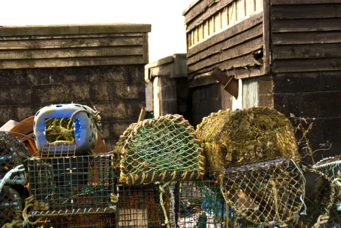 Framed Print : Lobster pots and old shacks Framed Print : Lobster pots and old shacks