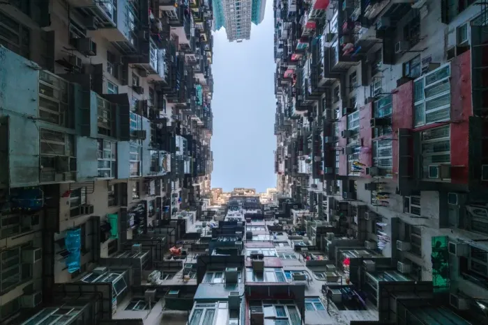 Framed Print : local apartment building in Hong Kong Framed Print : local apartment building in Hong Kong