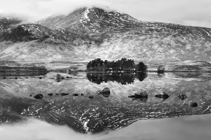 Framed Print : Loch na h-Achlaise #2 in BW Framed Print : Loch na h-Achlaise #2 in BW