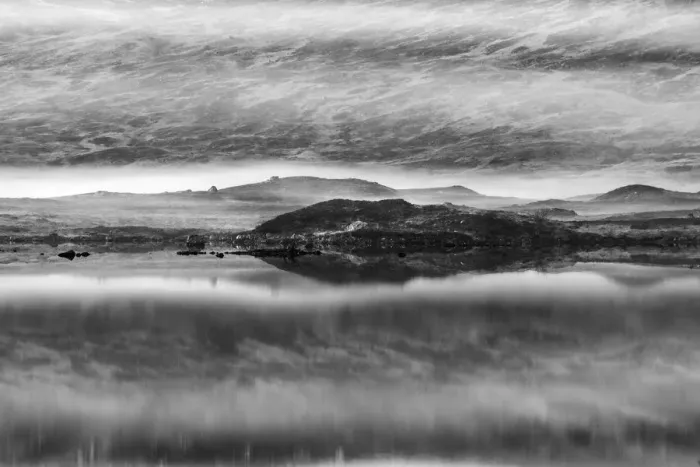 Framed Print : Loch na h-Achlaise #6 in BW Framed Print : Loch na h-Achlaise #6 in BW