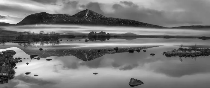 Framed Print : Loch na h-Achlaise #7 in BW Framed Print : Loch na h-Achlaise #7 in BW