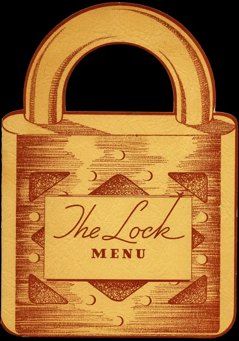 Framed Print : Lock, The. USA - 1939: A menu for The Lock reads 'The Lock Menu' from 1939 in USA Framed Print : Lock, The. USA - 1939: A menu for The Lock reads 'The Lock Menu' from 1939 in USA