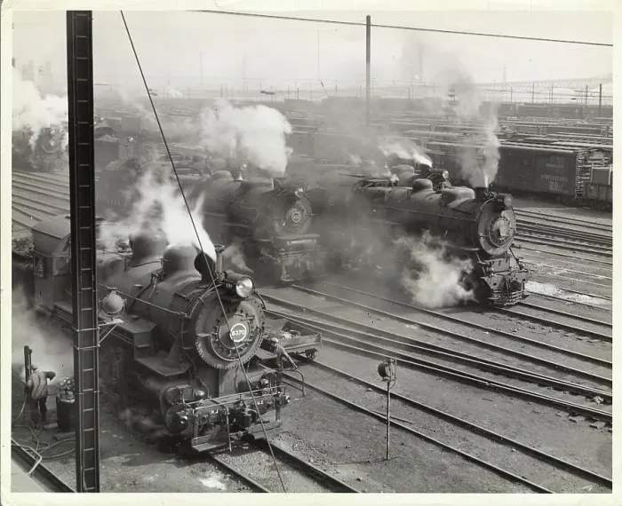 Framed Print : Locomotives Arriving at Railroad Yard Framed Print : Locomotives Arriving at Railroad Yard