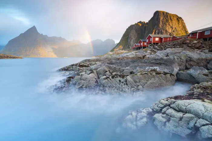 Framed Print : Lofoten Scenery - Hamnoy Village Framed Print : Lofoten Scenery - Hamnoy Village