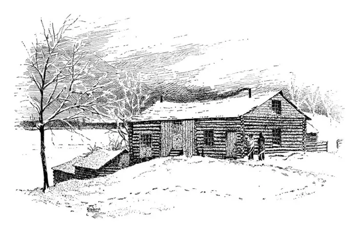 Framed Print : Log cabin in the winter Framed Print : Log cabin in the winter