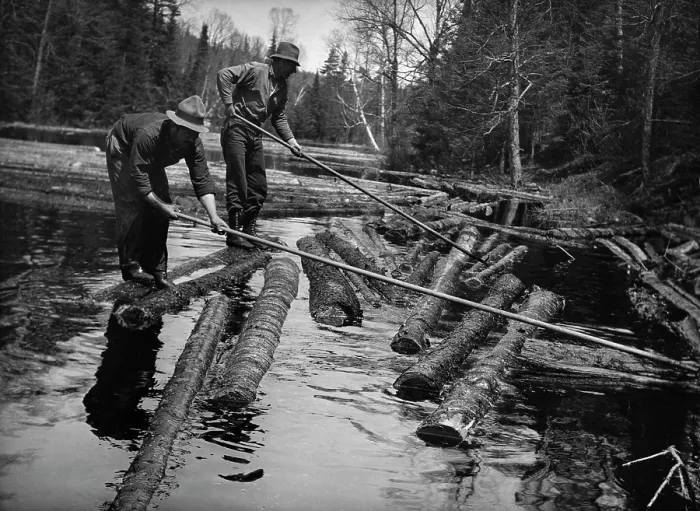 Framed Print : Log Drivin Men Framed Print : Log Drivin Men