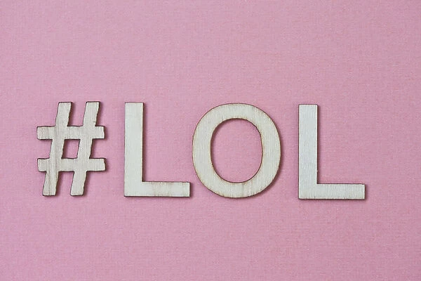 #LOL on a pink background
