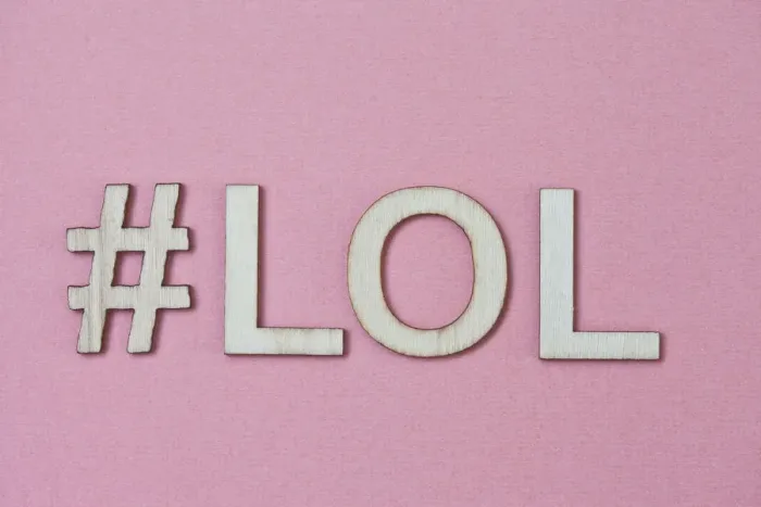 Framed Print : #LOL on a pink background