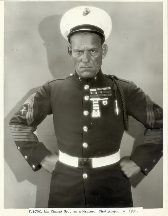 Framed Print : Lon Chaney Dressed As A Marine