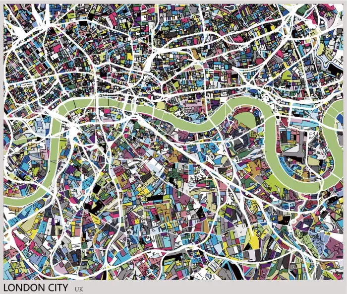 Framed Print : London city art map Framed Print : London city art map