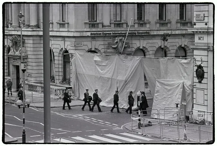 Framed Print : London Police At Embassy Standoff Framed Print : London Police At Embassy Standoff