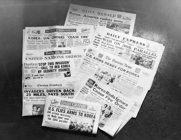 Framed Print : London Press Headlines for Korean Crisis Framed Print : London Press Headlines for Korean Crisis