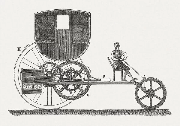 London Steam Carriage, 1801, by Richard Trevithic, published in 1877