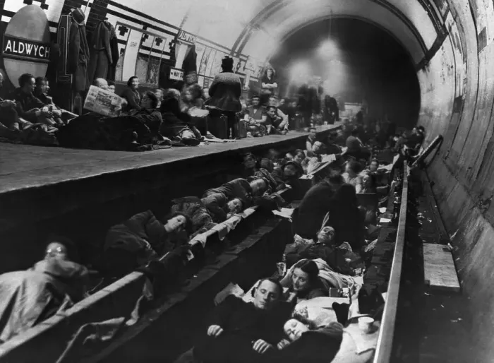 Framed Print : London Tube Station Doubling as Bomb Shelter Framed Print : London Tube Station Doubling as Bomb Shelter