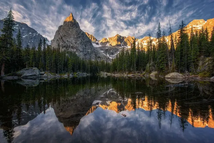 Framed Print : Lone Eagle Peak Reflection at Dawn Framed Print : Lone Eagle Peak Reflection at Dawn