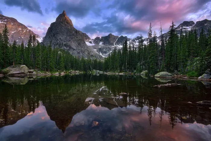 Framed Print : Lone Eagle Peak Reflection at Dusk Framed Print : Lone Eagle Peak Reflection at Dusk