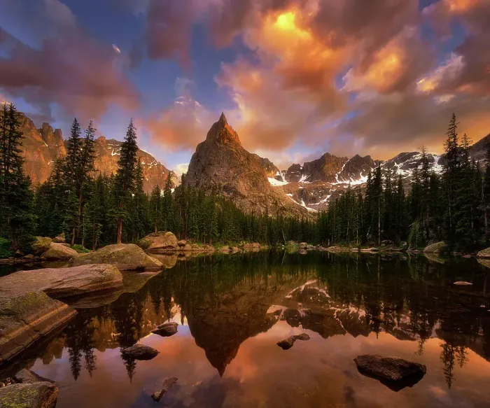 Framed Print : Lone Eagle Peak Reflection at Dusk Framed Print : Lone Eagle Peak Reflection at Dusk
