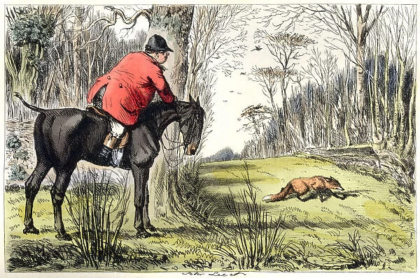 Lone hunstman stalking a fox