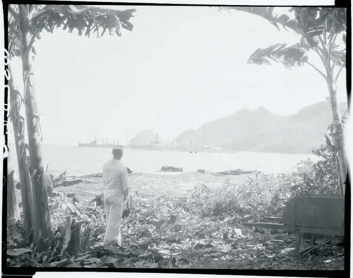 Framed Print : Lone Sailor Gazing From Shoreline Framed Print : Lone Sailor Gazing From Shoreline