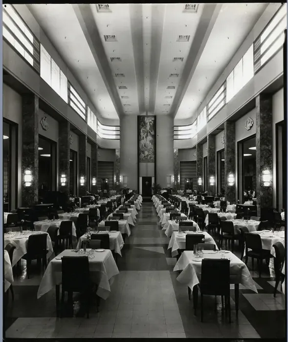 Framed Print : Long Empty Dining Hall W / Rows Of Tables Framed Print : Long Empty Dining Hall W / Rows Of Tables