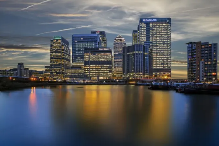 Framed Print : Awake. Long exposure image of the Canary Wharf financial district and its skyscrapers Framed Print : Awake. Long exposure image of the Canary Wharf financial district and its skyscrapers