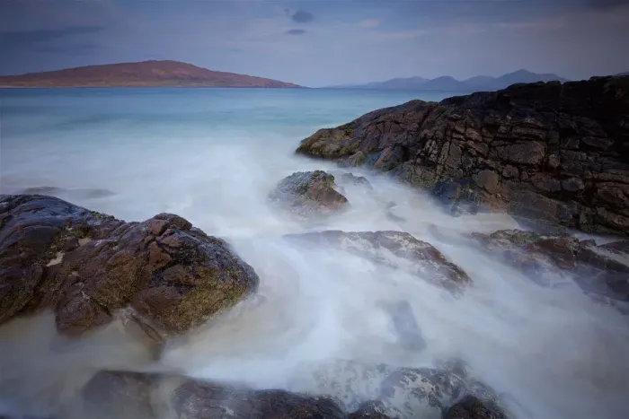 Framed Print : Long Exposure Seascape on the Isle of Harris in Scotland Framed Print : Long Exposure Seascape on the Isle of Harris in Scotland