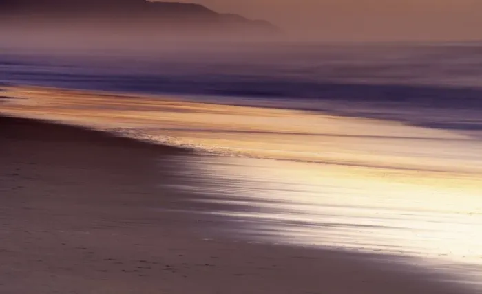 Framed Print : Long exposure of water at dawn with mist in the background, St Lucia, Kwazulu-Natal, south Africa