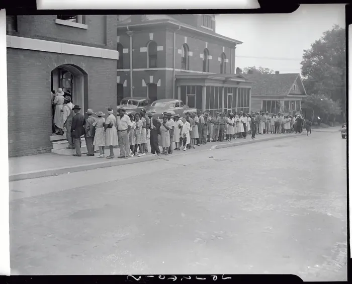 Framed Print : Long Line of Black Citizens Going to Vote Framed Print : Long Line of Black Citizens Going to Vote