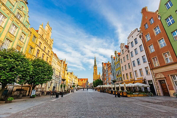 Long Market Square (Dlugi Targ) in the morning, Gdansk, Poland