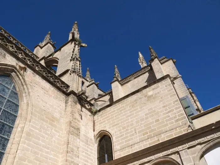 Framed Print : Looking Up at the Cathedral-Seville Framed Print : Looking Up at the Cathedral-Seville