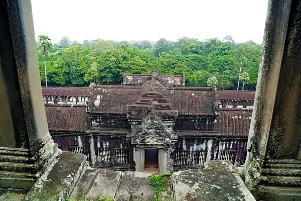 Looking down from central sanctuary of Angkor Wat