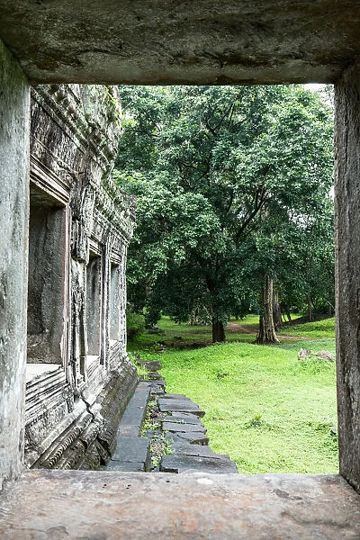 Looking through the window of Preah Khan in Angkor, Cambodia