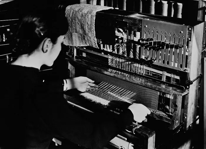 Framed Print : Loom Operator