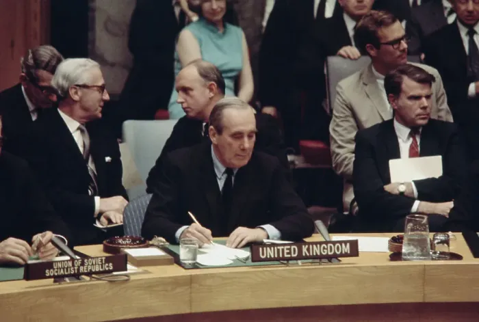 Framed Print : Lord Caradon At UN General Assembly Framed Print : Lord Caradon At UN General Assembly