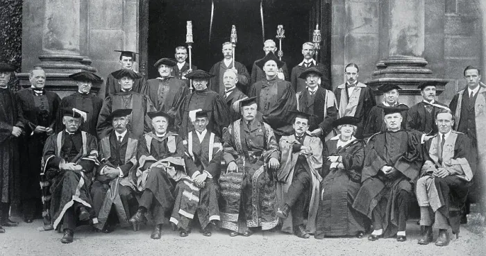 Framed Print : Lord Haig and Sir James Barrie Posing with Others Framed Print : Lord Haig and Sir James Barrie Posing with Others